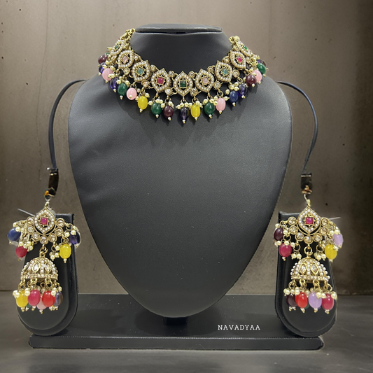 Petals Of Stones, Necklace Set, Multicolor ,N001