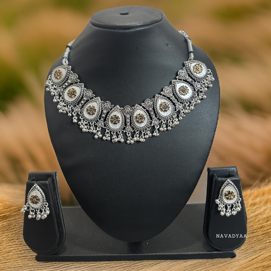 Leaf oxidised Necklace Set N0025