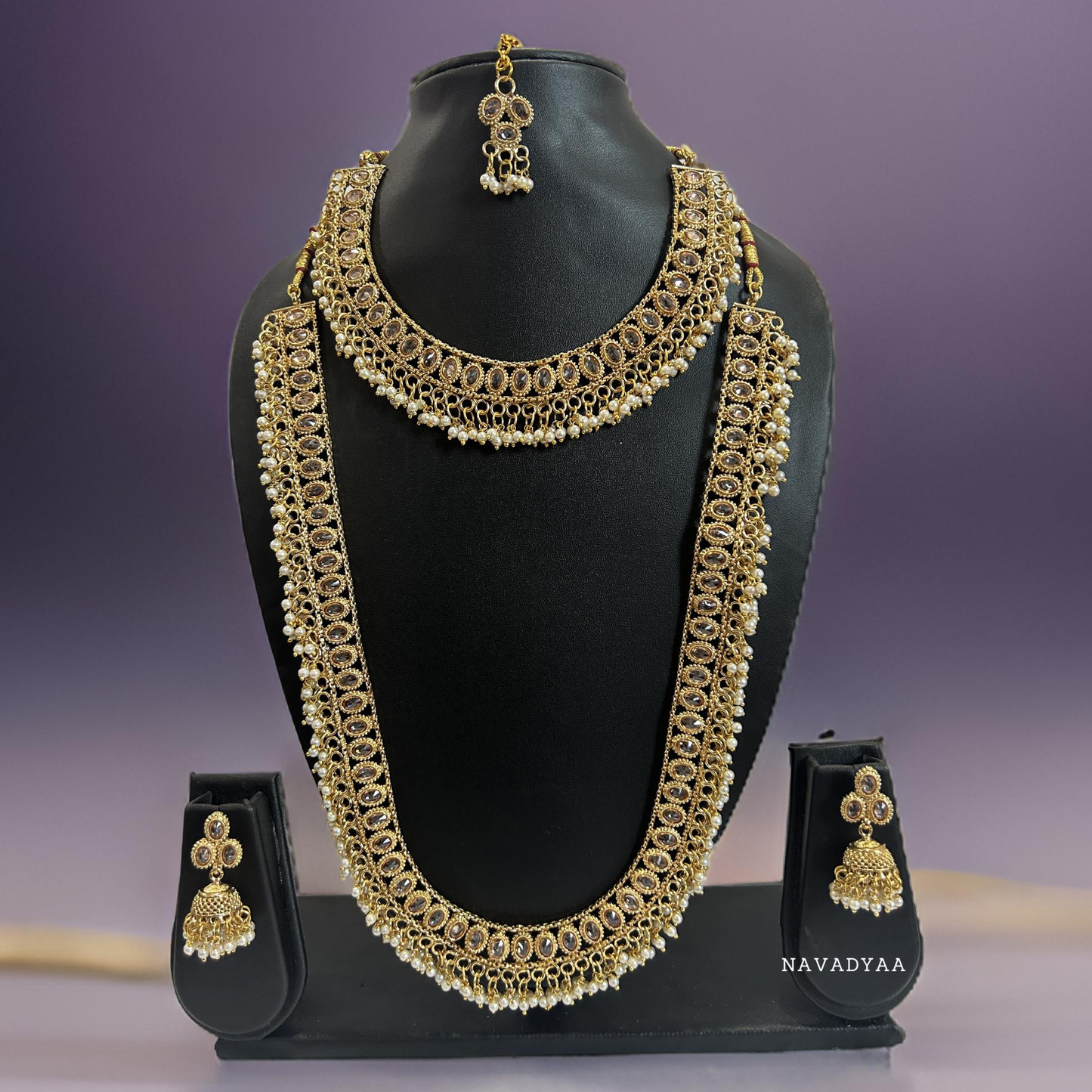 Layered Moti Necklace Set N0026