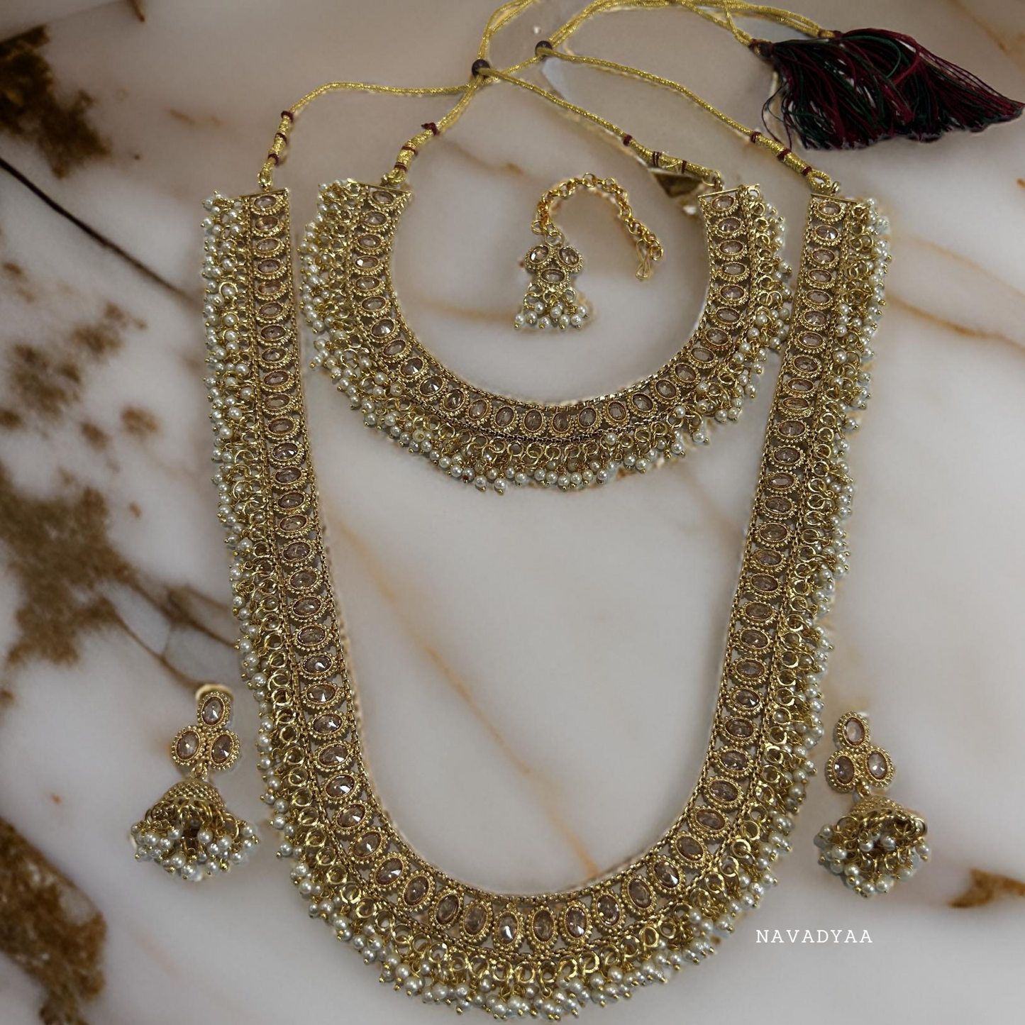 Layered Moti Necklace Set N0026